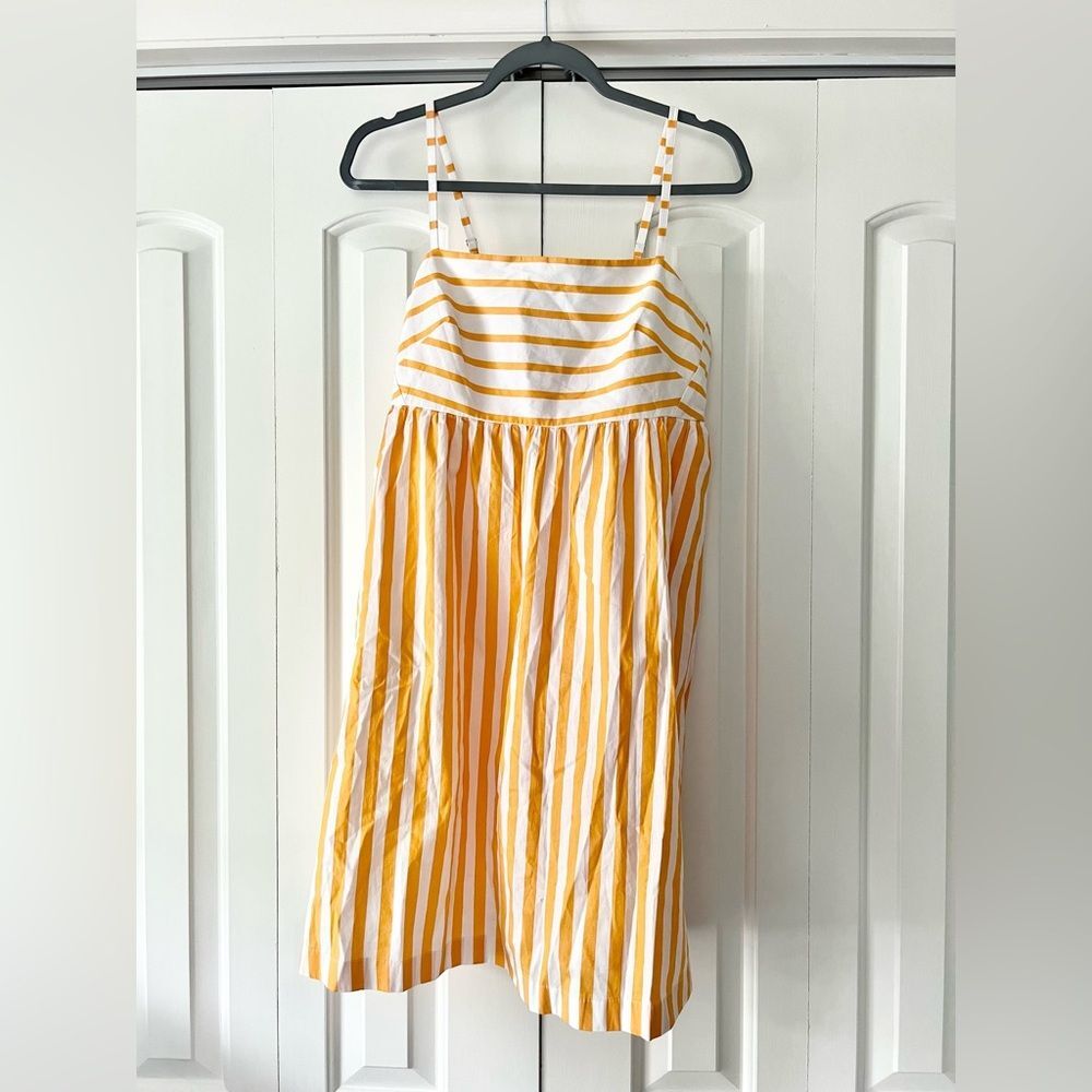 NWT J. Crew Strappy Tie Back Mini Dress in Orange Stripe - Picture 4 of 7